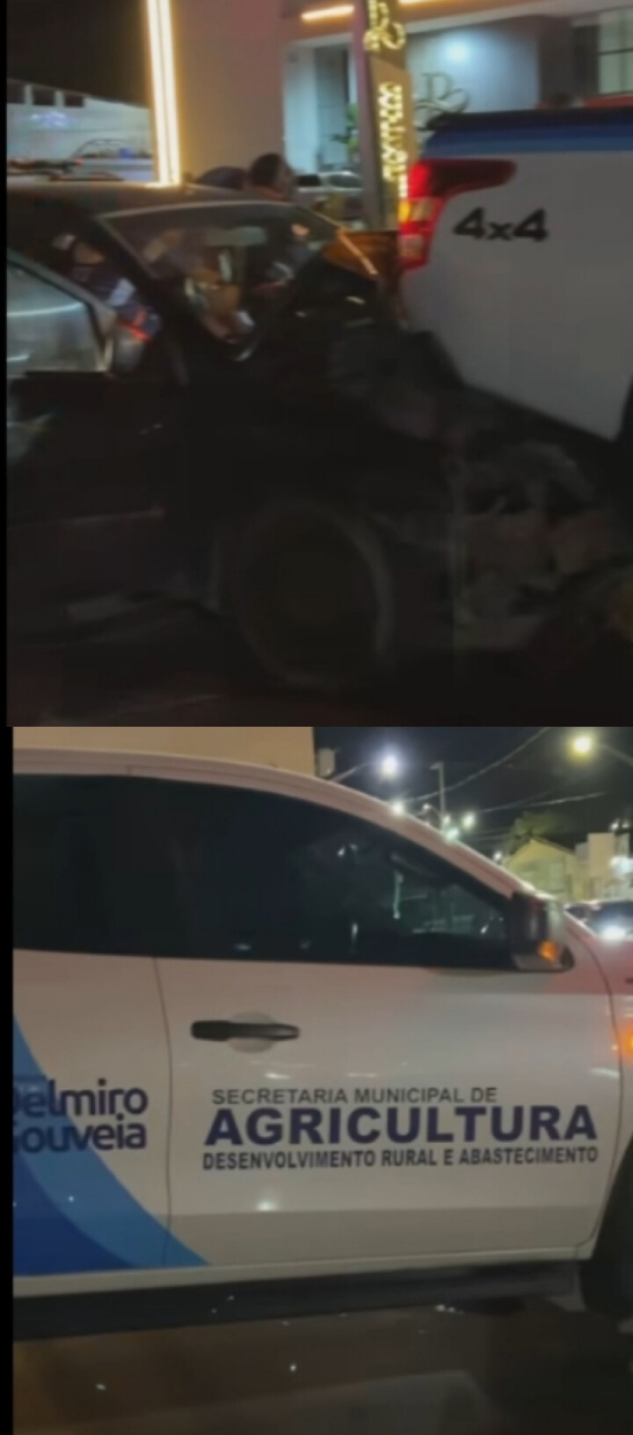 Carro conduzido por idoso colide com pick-up da Secretaria Municipal de Agricultura de Delmiro Gouveia