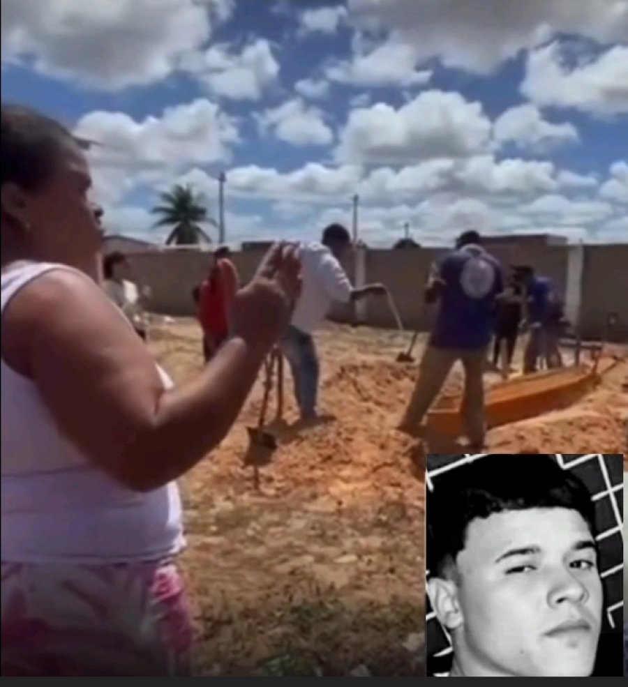 Mãe do jovem Kauan encontrado morto em Delmiro Gouveia faz desabafo emocionante em cerimônia de sepultamento 