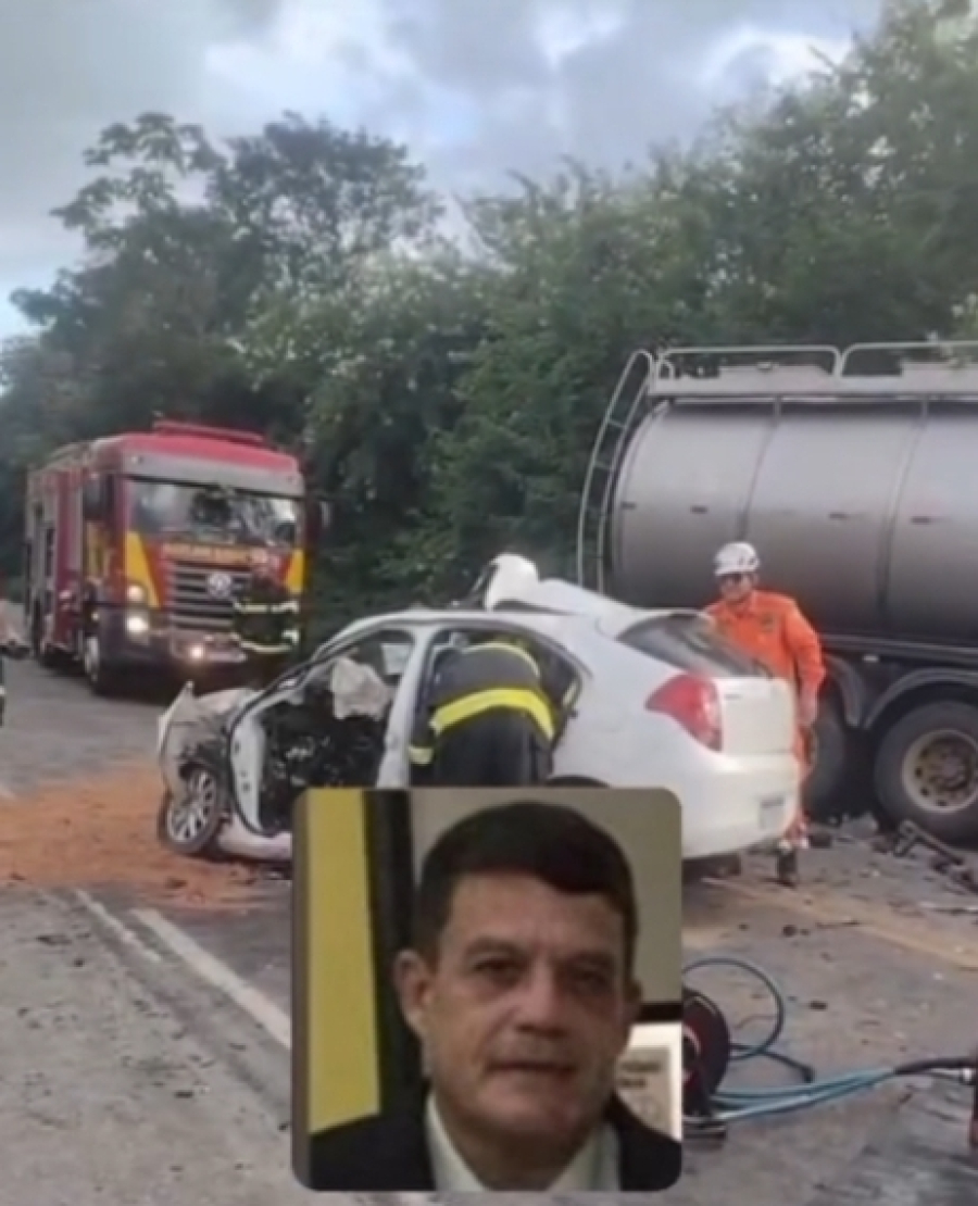 Sargento da PM de Alagoas morre em colisão envolvendo veículo de passeio e caminhão na BR-104