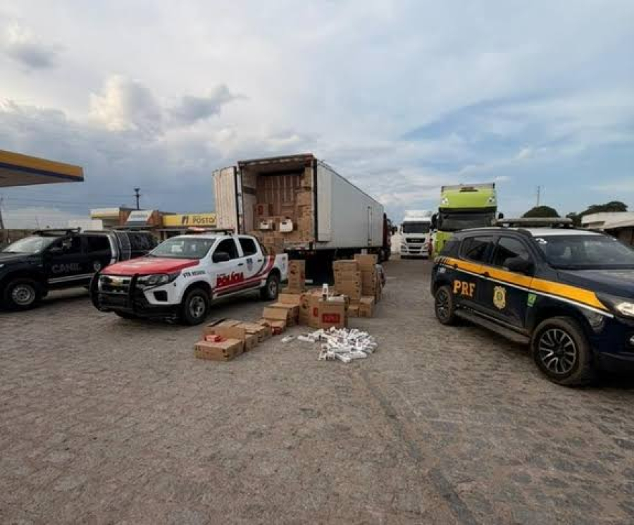 Carga de valor milionário de cigarros contrabandeados do Paraguai é apreendida no interior de Alagoas