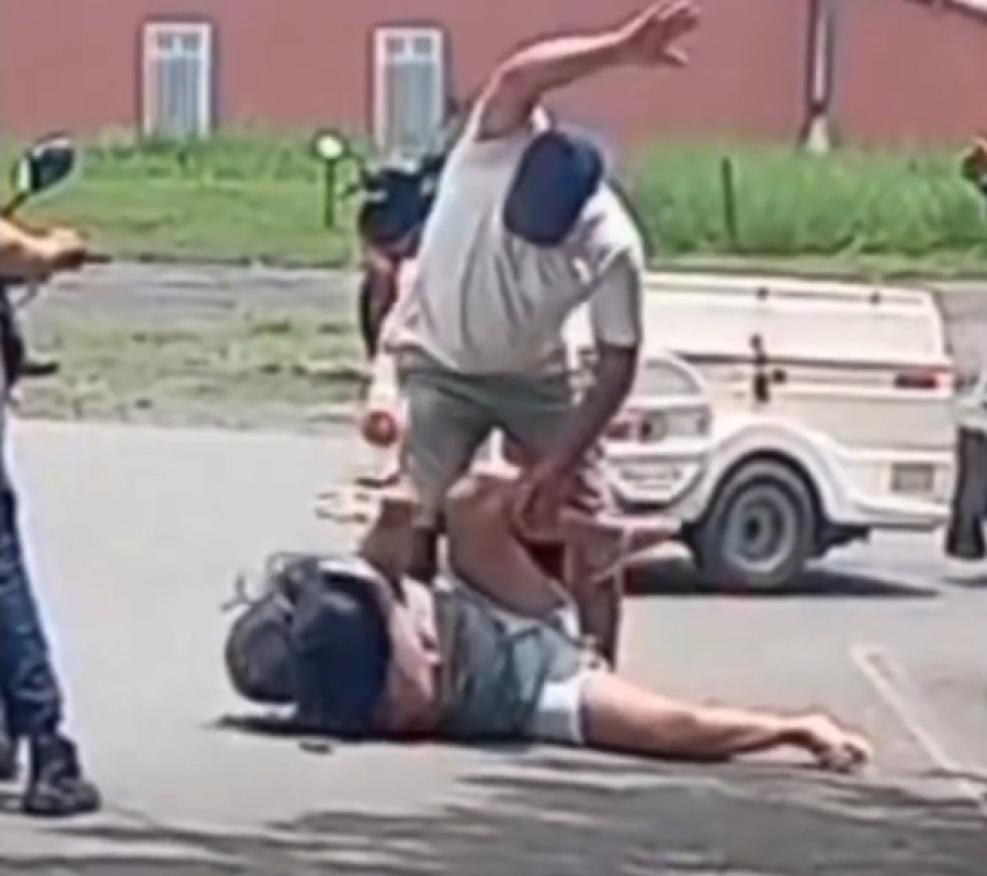 Marido agride esposa após ela entrar em confronto com a suposta amante dele em via pública