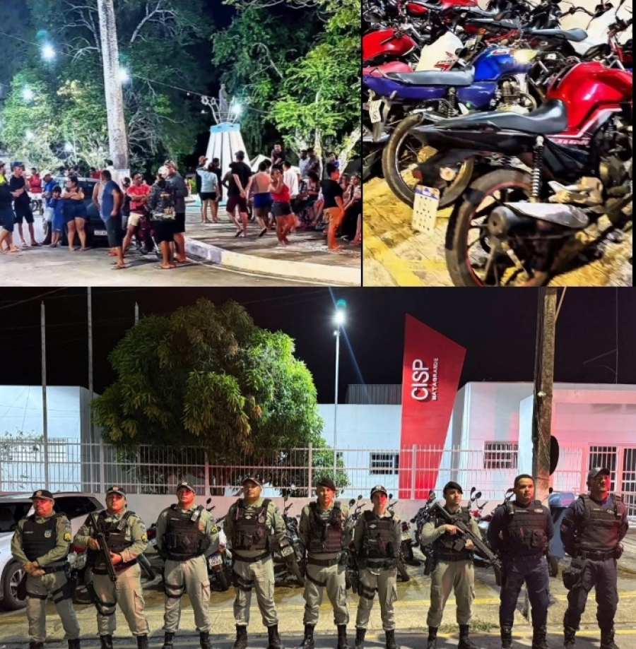 Megaoperação do 9º BPM apreende 30 motocicletas que possuiam queixa de roubo, documentação  atrasada e sem emplacamento em Rolezinho na cidade de Mata Grande