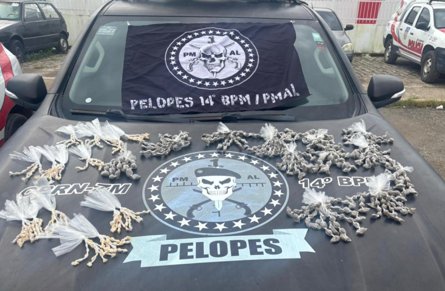 Adolescente com quase mil porções de maconha e crack é preso pela polícia no interior de Alagoas