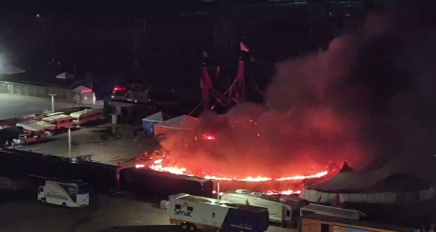 Incêndio de grandes proporções atinge circo do Tirulipa