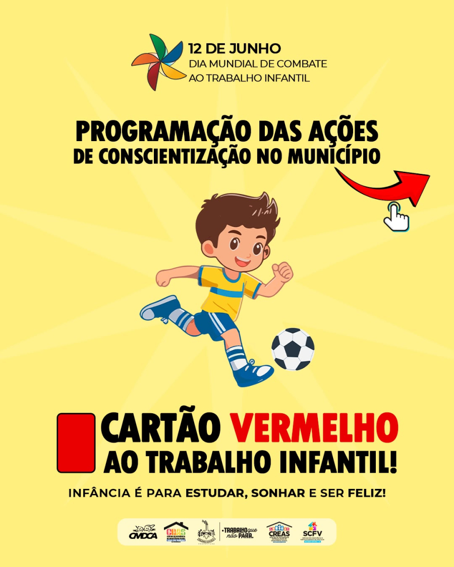 Cartão Vermelho ao Trabalho Infantil”: Delmiro Gouveia promove semana de mobilização e conscientização