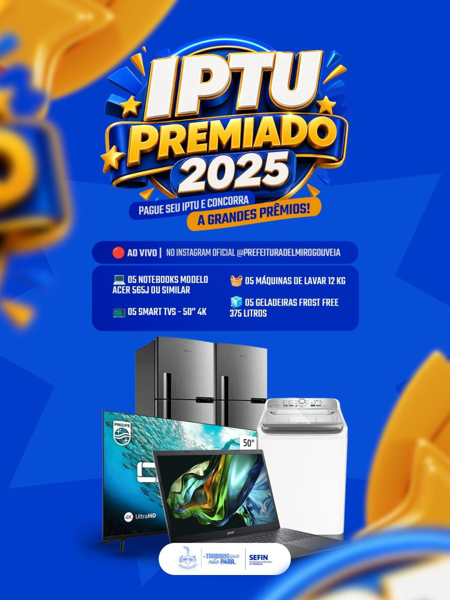 Prefeitura de Delmiro Gouveia realiza sorteio do IPTU Premiado 2025 e divulga lista de ganhadores