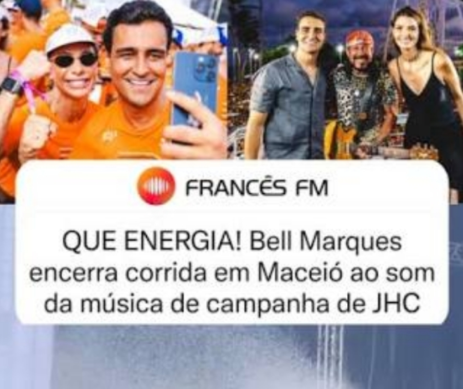 JHC transforma corrida de Bell Marques em evento de campanha em Maceió